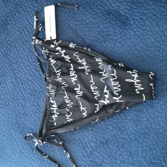 Weworewhat bikini 2 piece set ruched string bottom ruched underwire top … - Picture 7 of 9